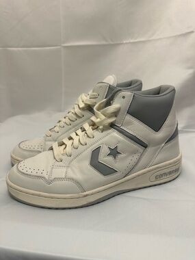 Converse Weapon Mid White and Gray High-Top Sneakers Mens Size 12